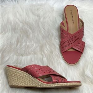 Lucky Brand Keela Red Leather Espadrilles …